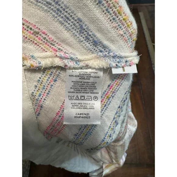 Lou & Grey Dress Diagonal Rainbow Stripe Sleeveless Swing Sundress Small Summer - Picture 4 of 10